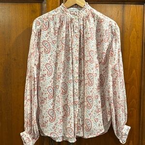 Alix of Bohemia Poet Paisley Print Shirt